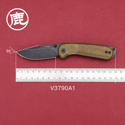 KIZER凯泽户外装备小折刀 野营露营多用途工具装备折叠小刀V3790