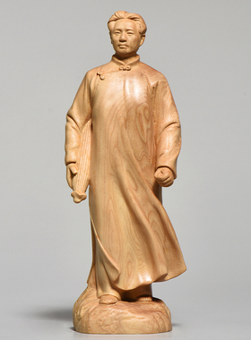 毛主席摆件黄杨木雕刻木头根雕成功之路东方伟人像毛泽东家居摆设