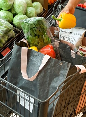 大容量超市购物袋环保编织防水简约组合居家脏衣袋旅游车载收纳袋