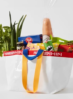 大容量超市购物袋环保编织防水简约极简居家脏衣袋旅游车载收纳袋