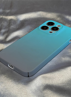 渐变蓝紫色适用苹果17AIR手机壳14/15plus新iphone16promax全包SE3/2菲林XR/XS硬壳7/8保护套12/13mini高档11