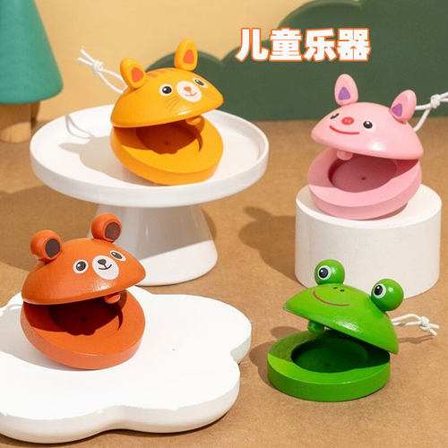 木质幼儿园青蛙乐器早教玩具