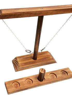 跨境亚马逊Ring toss Game木制投掷游戏钩环投环互动游戏射击游戏