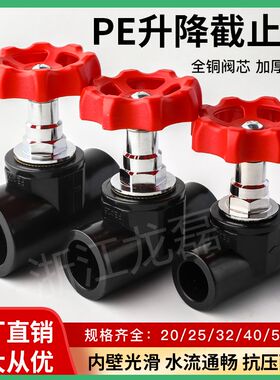 金牛pe升降截止阀饮用水管热熔接头开关配件20 25 32 4分PE管阀门
