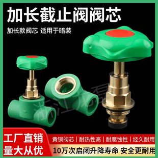 阀门 厂家直销PPR截止阀阀芯精品加长芯20ppr加长阀PE阀4分6分暗装