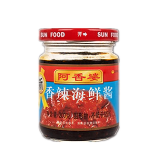 阿香婆红油香辣酱海鲜酱200克拌饭炒菜烹调海虾味调味酱促销