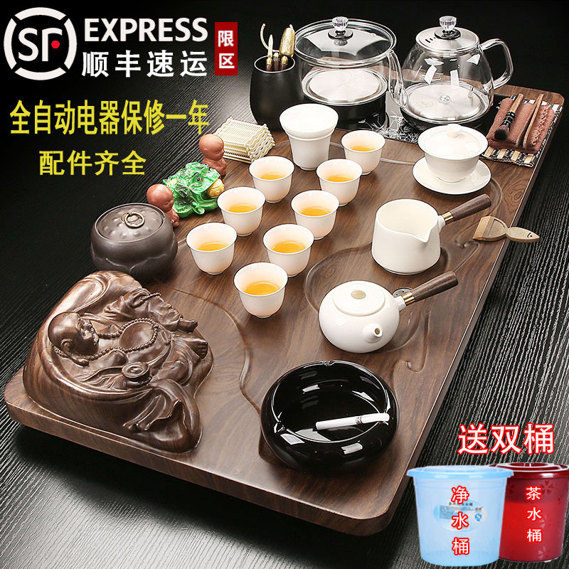 瓷恒堂新款功夫茶具套装全自动底部上水茶盘烧水壶一体功夫茶台