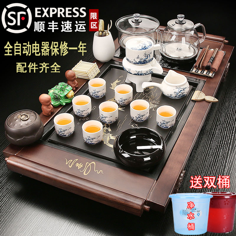 瓷恒堂茶具套装整套家用全自动底部上水烧水壶一体功夫茶台茶盘