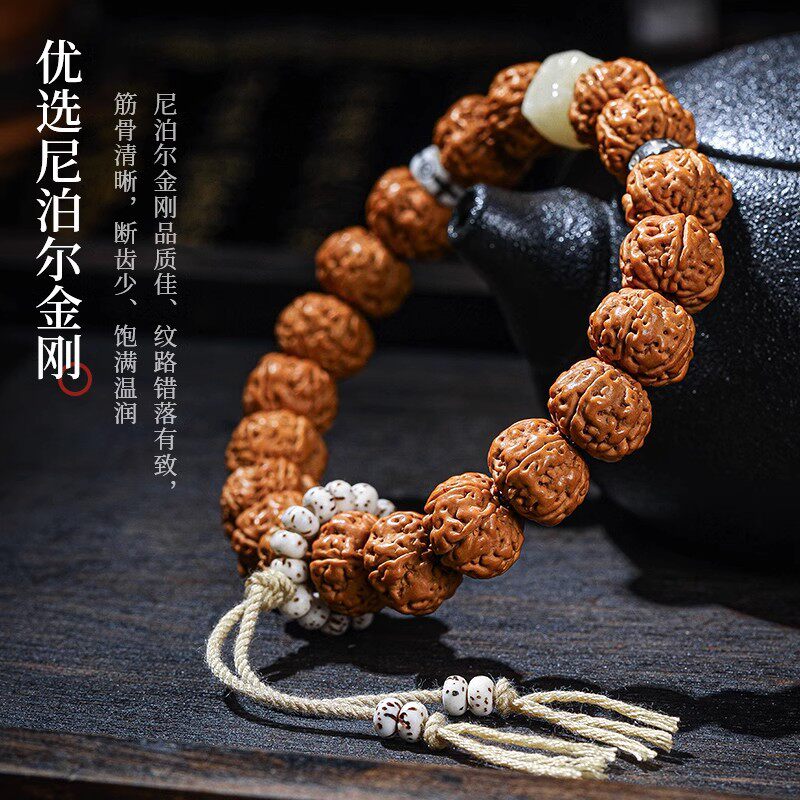 正宗尼泊尔金刚菩提手串天然金刚子男女设计款文配饰手链珠串佛珠