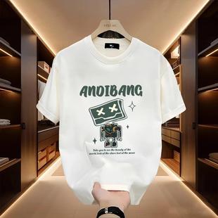 夏季 T恤青年男女款 ins潮牌街头宽松圆领上衣 痞帅重磅棉短袖 美式