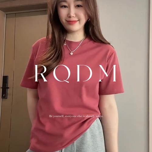 打底休闲素色圆领正肩短袖T恤女