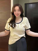 胖妹妹拼色宽松显瘦百搭u领正肩短袖 大码 夏季 2026新款 T恤上衣 女装