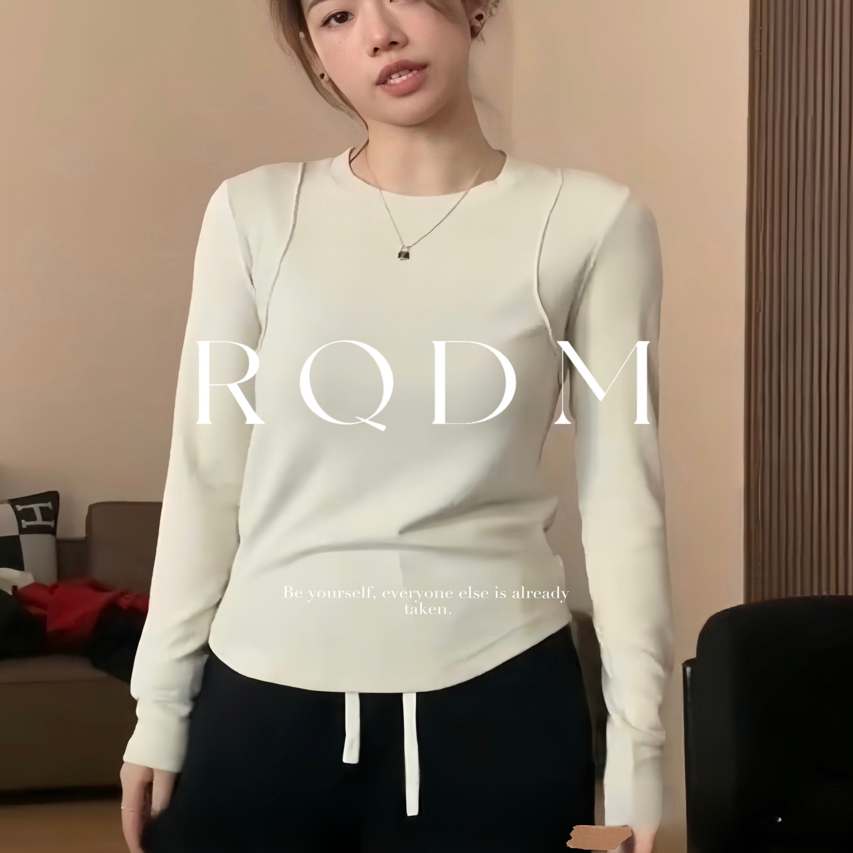大码女装2026春季新款胖妹妹【小蛮腰】修身圆领正肩长袖T恤上衣