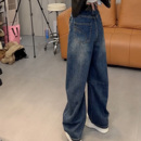 胖妹妹顯瘦彎刀褲 梨型身材褲 新款 女秋季 子大碼 高腰寬松闊腿牛仔褲
