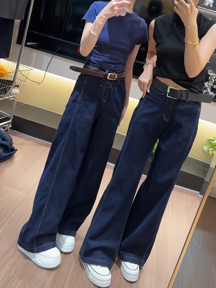 宽松显瘦阔腿拖地长裤