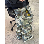 钩花布立体口袋小脚裤 锥形裤 男街头滑板宽松迷彩工装 Medaigual 裤