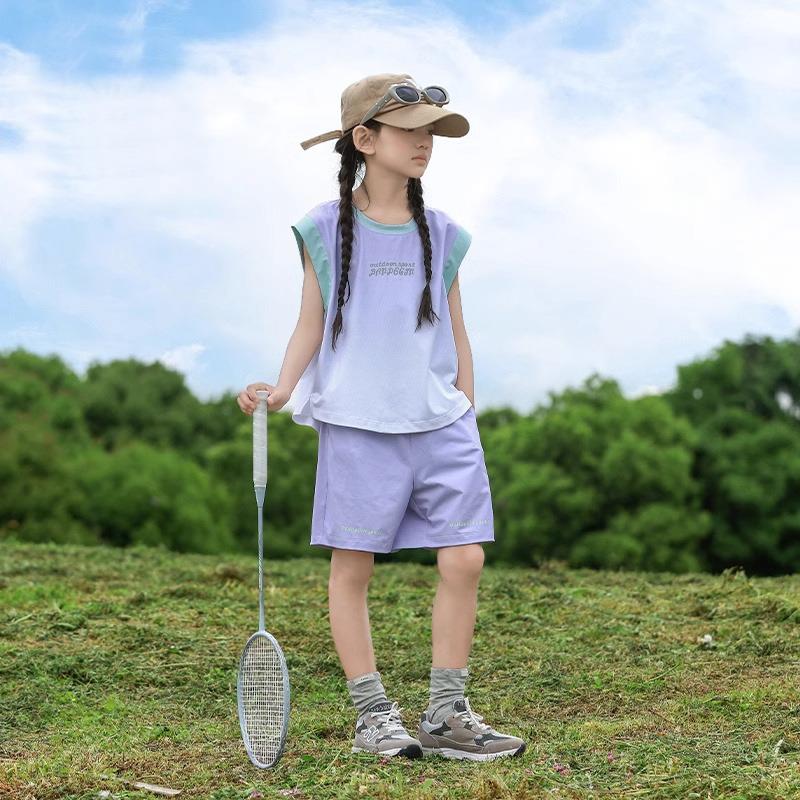 女童速干运动背心套装夏装洋气中大童2025新款儿童夏季短裤两件套