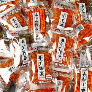 赛一手工辣条网红麻辣零食儿时怀旧经典香油条香辣棒素牛筋香干子