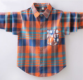 男孩纯棉格子衬衣长袖 男童衬衫 新款 2026年秋装 潮 外套春秋儿童春款