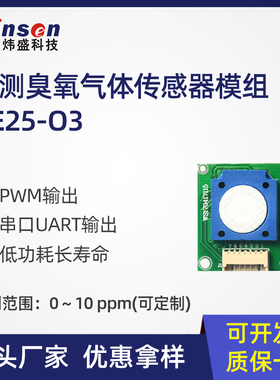 winsen炜盛ZE25-O3臭氧气体传感器模块消毒机气体浓度报警器元件