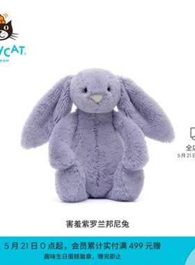 英国Jellycat害羞邦尼兔毛绒玩具玩偶公仔娃娃礼物紫罗兰青绿色
