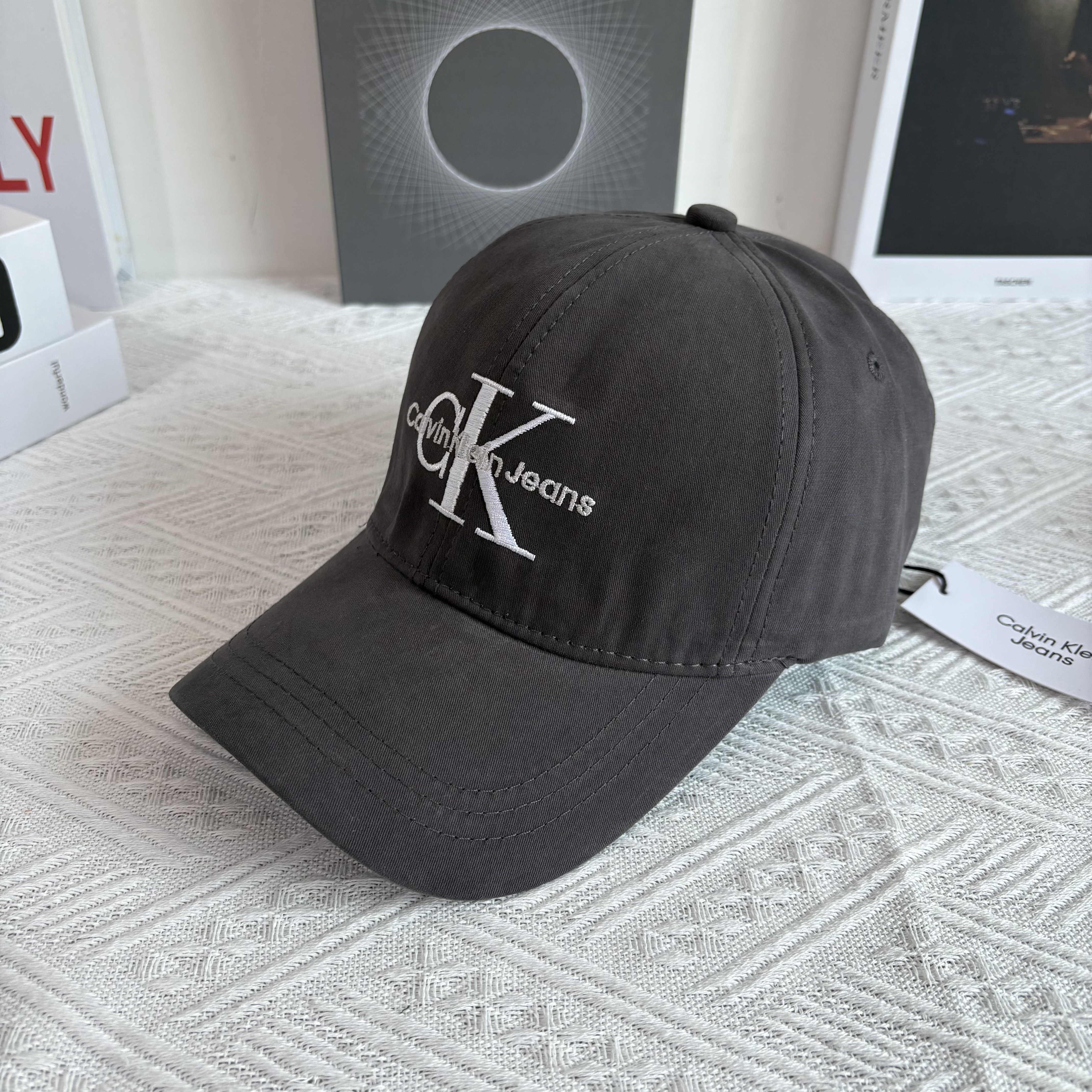 thumbnail for CK Jeans 25 spring summer new unisex classic letter embroidery three standard complete baseball cap gift spot