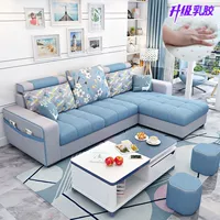 Sofa vải đơn giản hiện đại căn hộ nhỏ phòng khách đồ nội thất tự lắp ráp góc kết hợp có thể tháo rời và có thể giặt sofa ba chỗ - Nội thất khách sạn tủ quần áo sắt