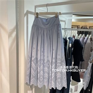 香港正品代购 Self Portrait 25秋冬 镂空勾花系带半身裙