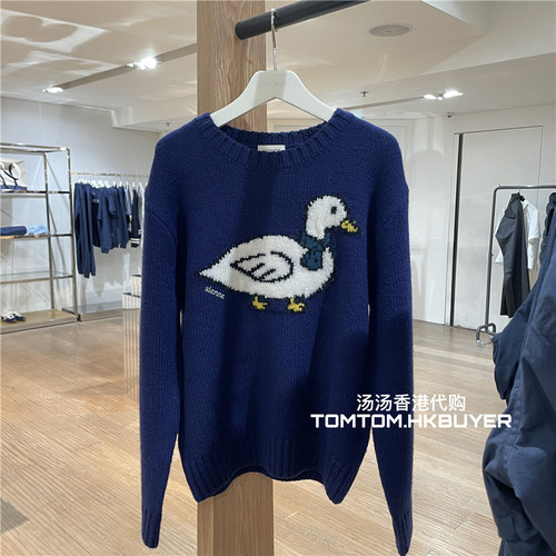 香港正品代购 Sienne 25秋冬 小鸭子图案圆领套头针织衫