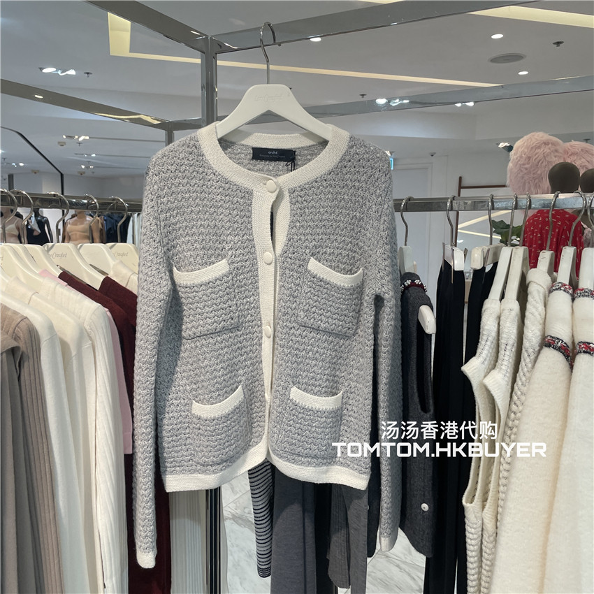 年终折扣 香港正品代购 Arch4 25秋冬 小香风圆领长袖针织开衫