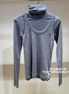 香港正品代购 ROHE 25秋冬 简约假两件高领长袖T恤