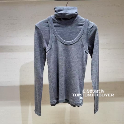 香港正品代购 ROHE 25秋冬 简约假两件高领长袖T恤