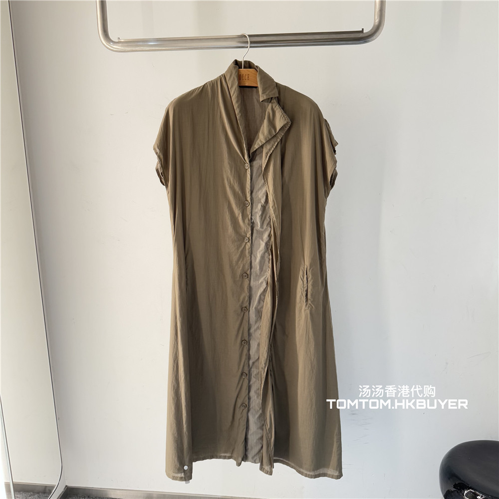 折扣 香港正品代购 YS山本耀司 25春夏 不规则短袖衬衫翻领连衣裙