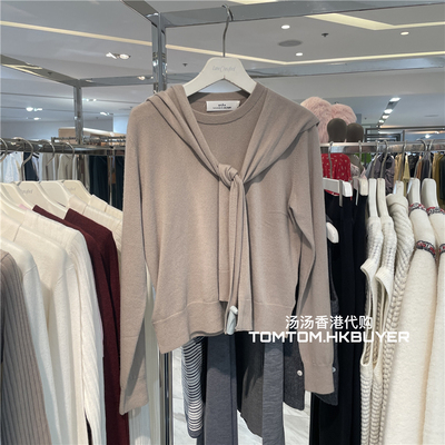 年终折扣 香港正品代购 Arch4 25秋冬 披肩绑结长袖针织衫