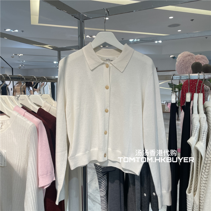 年终折扣 香港正品代购 Arch4 25秋冬 休闲百搭翻领针织开衫