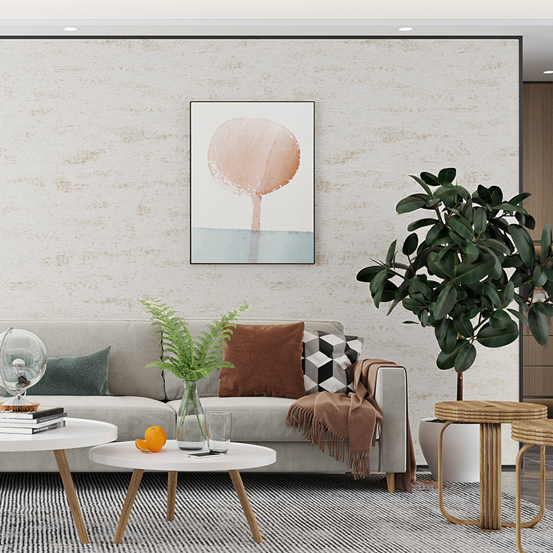 安普莎壁纸日式2021新款卧室背景墙进口纯纸北欧简约墙纸JS8803