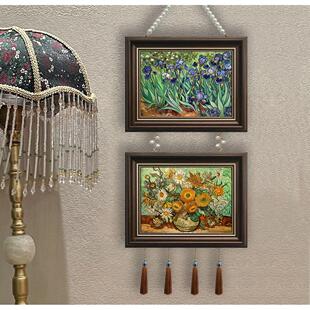 梵高花卉装饰画玄关卧室法式餐厅客厅沙发背景墙鸢尾花向日葵挂画