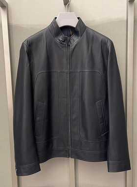 2023新款卡尔丹顿专柜秋冬正品男装羊皮革皮衣外套 KDAW19302LAN5