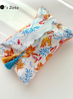 原创土布车载纸巾袋民宿餐桌纸巾套日式棉麻创意纸巾盒抽纸盒布艺