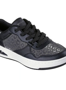 美国进口代购斯凯奇女鞋舒适秋季防水豹纹皮质耐磨运动板鞋177814