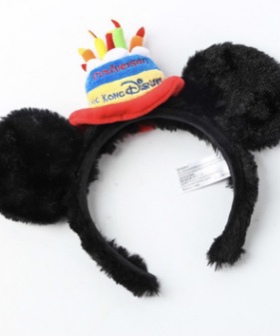 小熊迪士尼发箍米奇生日蛋糕帽子款发箍米妮老鼠毛绒派对头箍头饰