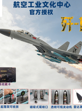 1：100歼15飞机模型1/48合金J15T弹射型舰载机仿真合金战斗机模型