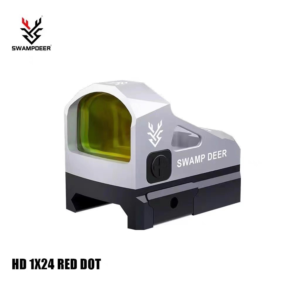 沼泽鹿HD1X24全息红点高清虹膜可调节可归零薄壁模型弹弓玩具备件