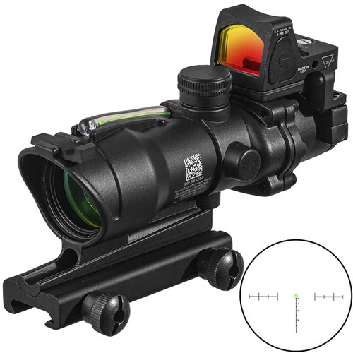 小海螺四倍速瞄ACOG真光纤高清十字精准望远镜模型器摆件弹弓备件