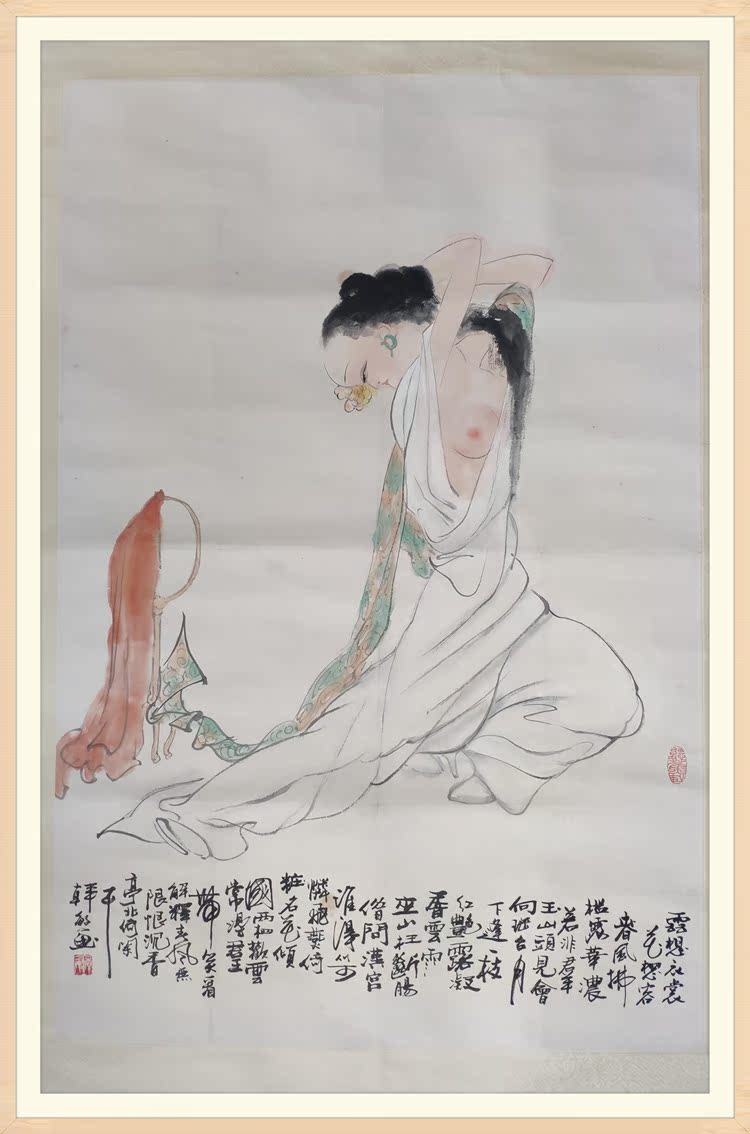 字画真迹手写海派画家韩敏人物风韵图办公室客厅挂画装饰精品收藏