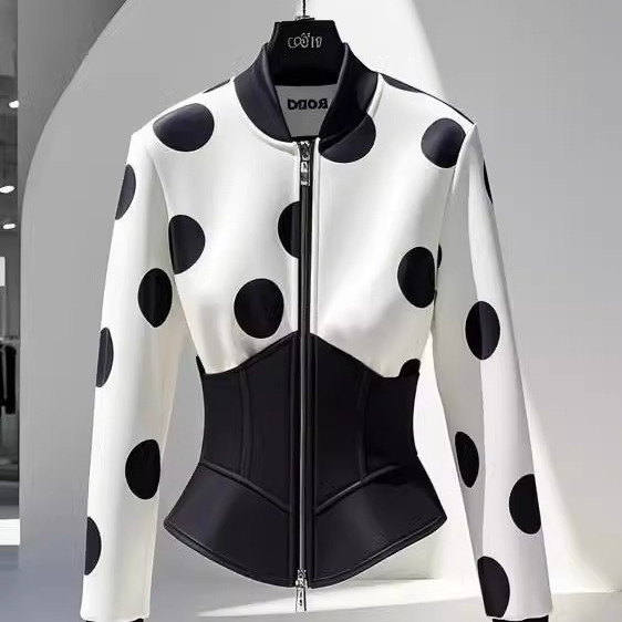 白色波点卫衣外套超好看独特漂亮气质洋气时尚小香风上衣女2025春