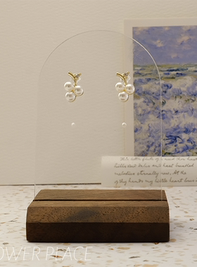 珍珠葡萄果实 小巧简约珍珠设计精致感耳钉 气质银针