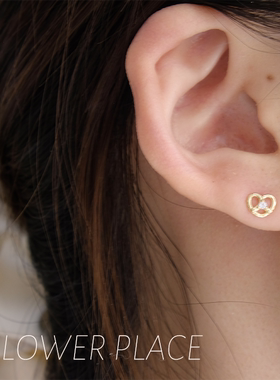 碱水结曲奇面包 椒盐脆饼碱水结迷你耳钉 小巧日系皓石银针