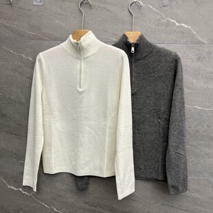 针织衫 欧洲站2015冬季 毛衣欧货时尚 女士立领半拉链细羊毛长袖 新款