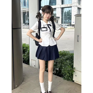 套装 JK制服原创2025新款 日系可爱学院风JK短裙夏季 娃娃领短袖 衬衫